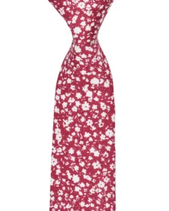 Randa Kenneth Floral Printed Silk Neck Tie - Red Tailored Shop