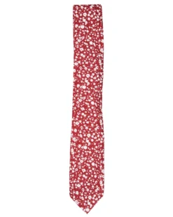 Randa Kenneth Floral Printed Silk Neck Tie - Red Tailored Shop